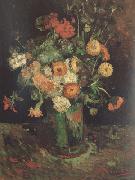 Vincent Van Gogh Vase with Zinnias and Geraniums (nn04) oil